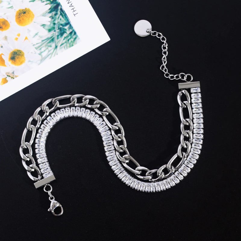 Cuban Link CZ Bracelet for Women Men Party Gift