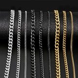 Cuban Link Chain Necklace for Men Women Stainless Steel Choker Jewelry