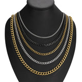 Cuban Link Chain Necklace for Men Women Stainless Steel Choker Jewelry