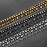 Cuban Link Chain Necklace for Men Women Stainless Steel Choker Jewelry