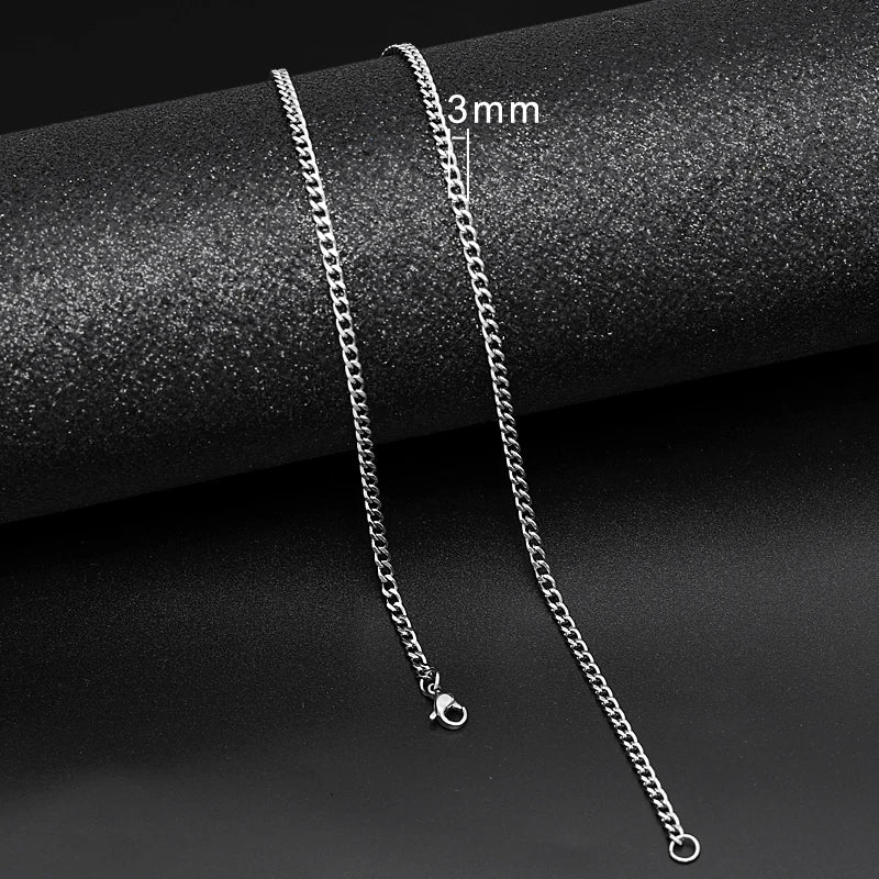 Cuban Link Chain Necklace for Men Women Stainless Steel Choker Jewelry