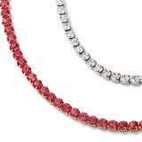 Cuban Link Chain Rhinestone Choker Women Layered Necklace Set