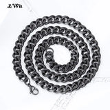 Cuban Link Chain Stainless Steel Necklace 18K Plated Punk Silver Jewelry