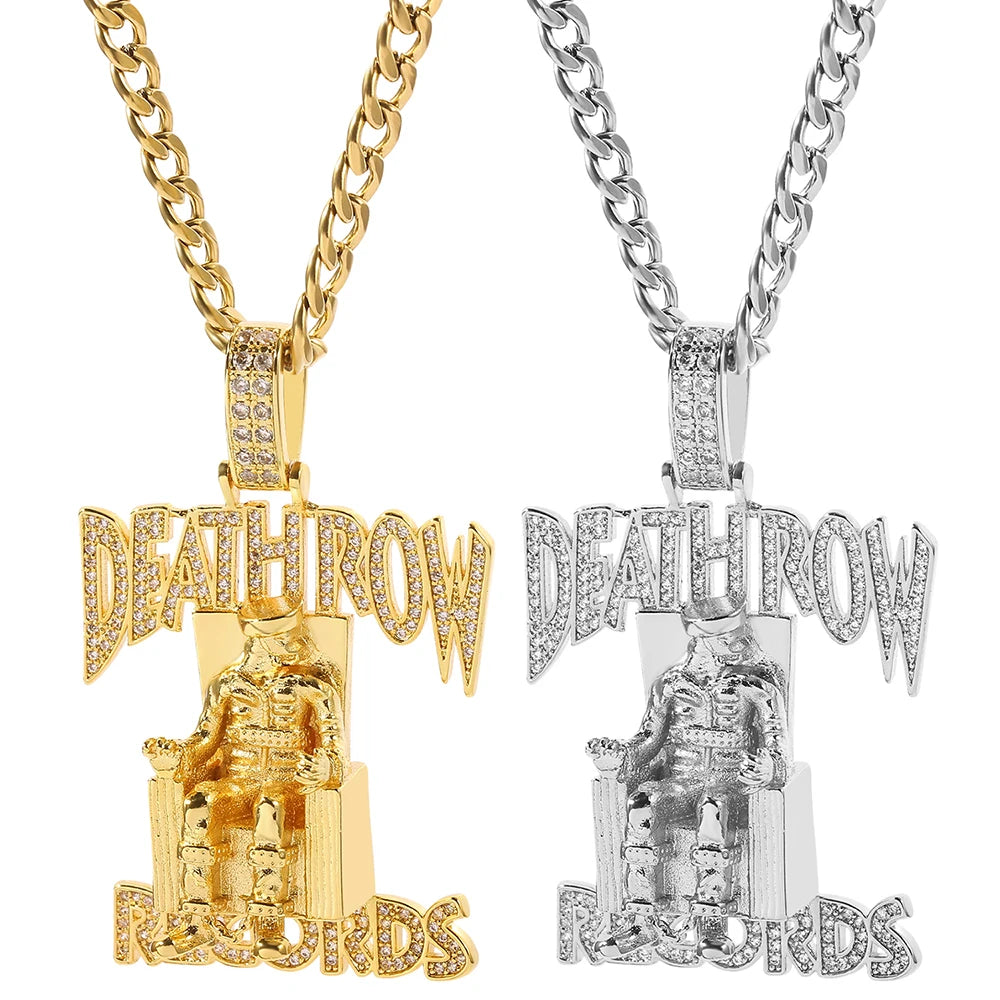 Cuban Necklace Hip Hop Records Men Link Chain Pendant