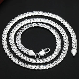 Cuban Silver Necklace Unique Silver-Plated Necklace Jewelry