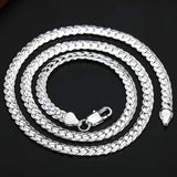 Cuban Silver Necklace Unique Silver-Plated Necklace Jewelry
