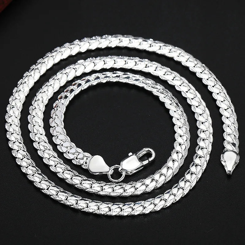 Cuban Silver Necklace Unique Silver-Plated Necklace Jewelry