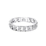 Cuban Thick Link Chain Bracelet Crystal Bangles Bling