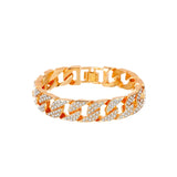 Cuban Thick Link Chain Bracelet Crystal Bangles Bling