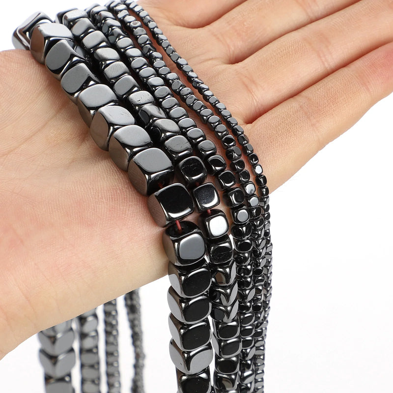 Cube Hematite Beads Square Natural Stone Beads DIY Bracelet Accessories