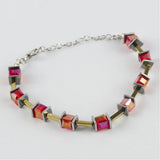 Crystal Stone Steel Cube Bracelet