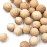 Wooden Square Round Beads 8-20mm Natural Beech Wood Spacer Beads