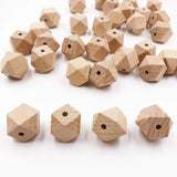 Wooden Square Round Beads 8-20mm Natural Beech Wood Spacer Beads