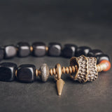 Cubic Ebony Copper Bracelet Hammered Texture Rock Metal Jewelry