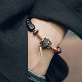 Cubic Ebony Copper Bracelet Hammered Texture Rock Metal Jewelry