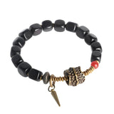 Cubic Ebony Copper Bracelet Hammered Texture Rock Metal Jewelry