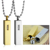 Cubic Shape Pendant Urns for Ashes Cremation Jewelry Stainless Steel