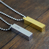 Cubic Shape Pendant Urns for Ashes Cremation Jewelry Stainless Steel