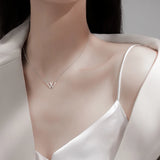 CZ Alphabet Pendants 925 Silver Necklace Women Letter Pendant Jewelry