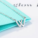 CZ Alphabet Pendants 925 Silver Necklace Women Letter Pendant Jewelry