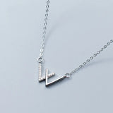 CZ Alphabet Pendants 925 Silver Necklace Women Letter Pendant Jewelry