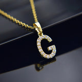 CZ Alphabet Pendants Silver Copper A-Z Letter Pendant Necklace