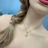 CZ Alphabet Pendants Silver Copper A-Z Letter Pendant Necklace