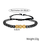 Cubic Zircon Ball Charm Stainless Steel Braided Bracelet Men Jewelry Gift