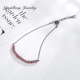 Cubic Zircon Bead Bracelet with 925 Sterling Silver Chain for Women Girls
