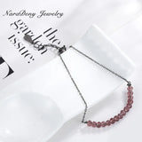 Cubic Zircon Bead Bracelet with 925 Sterling Silver Chain for Women Girls