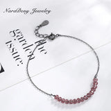 Cubic Zircon Bead Bracelet with 925 Sterling Silver Chain for Women Girls