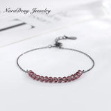 Cubic Zircon Bead Bracelet with 925 Sterling Silver Chain for Women Girls