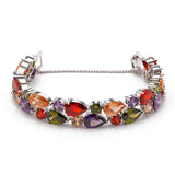 CZ Bracelets For Women Silver/Rose Colorful Crystal Bangles