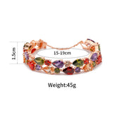 CZ Bracelets For Women Silver/Rose Colorful Crystal Bangles