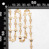 CZ Star Chain, 18K Plated Brass (#LK-562)/1 M=3.3ft