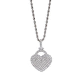 Heart Pendant Cubic Zircon Chain Necklace for Women