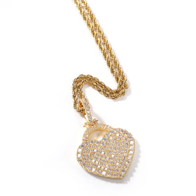 Heart Pendant Cubic Zircon Chain Necklace for Women