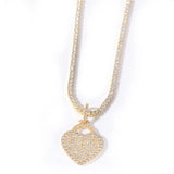 Heart Pendant Cubic Zircon Chain Necklace for Women