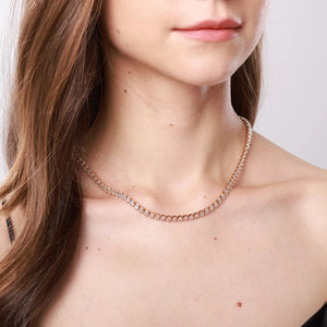 Cubic Zircon Choker Necklace Rhinestone Tennis Crystal Chain