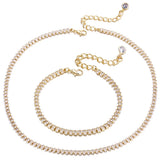 Cubic Zircon Choker Necklace Rhinestone Tennis Crystal Chain