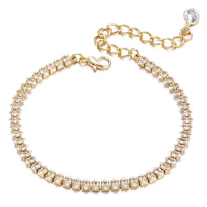 Cubic Zircon Choker Necklace Rhinestone Tennis Crystal Chain