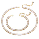 Cubic Zircon Choker Necklace Rhinestone Tennis Crystal Chain