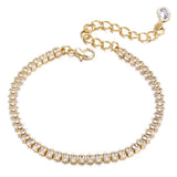Cubic Zircon Choker Necklace Rhinestone Tennis Crystal Chain