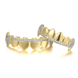 Hip Hop Fangs Teeth Grillz Top & Bottom Grills Dental Mouth Caps