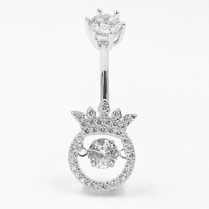 CZ Navel Ring Bar 925 Silver Belly Button Rings