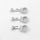 CZ Navel Ring Bar 925 Silver Belly Button Rings
