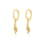 Star Moon Cross Hoop Earrings French Huggie