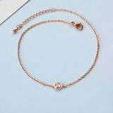 CZ Anklet Rose Bracelet Leg Chain Stainless Steel Anklets