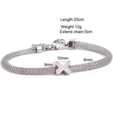 CZ Butterfly Charm Bracelet with Mesh Chain