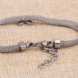CZ Butterfly Charm Bracelet with Mesh Chain